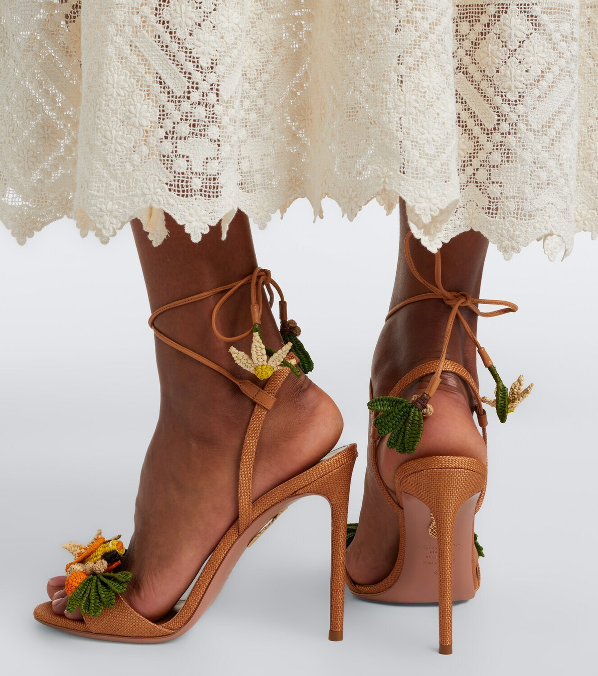 Aquazzura Birdsong raffia sandals
