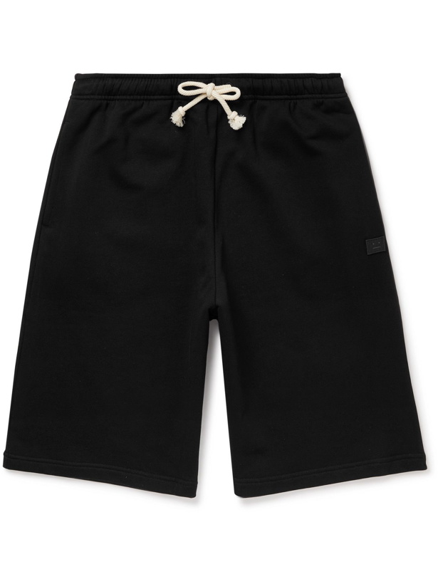 Photo: ACNE STUDIOS - Logo-Appliquéd Cotton-Jersey Shorts - Black