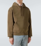 Saint Laurent Logo embroidered cotton fleece hoodie