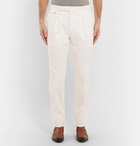 Ralph Lauren Purple Label - Gregory Tapered Pleated Cotton-Twill Trousers - Men - White