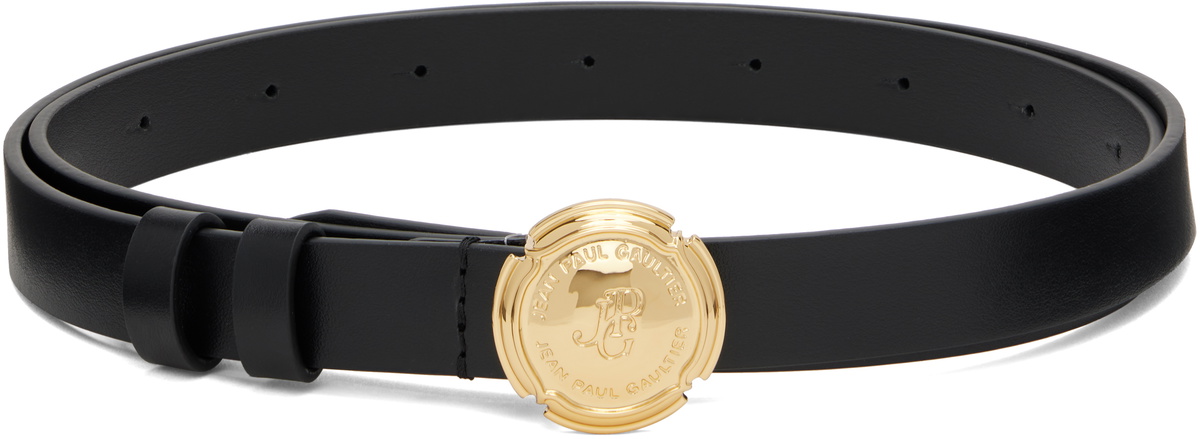 Jean Paul Gaultier Black Champagne Cork Leather Belt