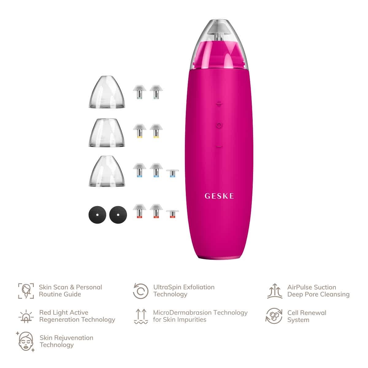 GESKE SmartAppGuided MicroDermabrasion Blackhead Remover 7 in 1