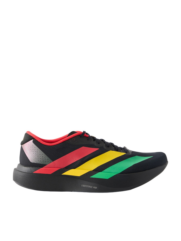 Photo: ADIDAS RUNNING - Jamaica Football Federation Adizero Evo SL Striped Mesh Running Sneakers - Black