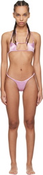 Isa Boulder Pink Argyle & Forward Satin Bikini