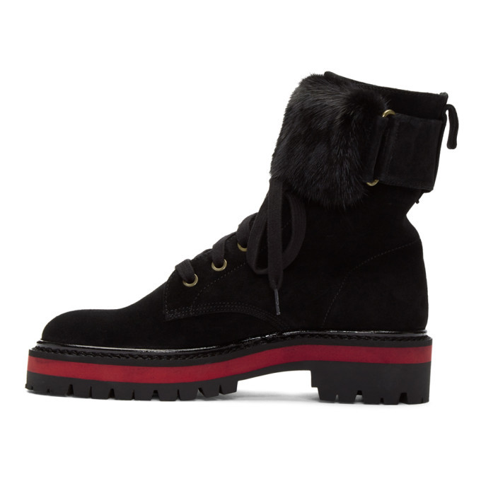 Mr and Mrs Italy Black Combat Boots