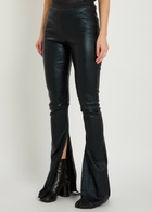 Rick Owens Lilies Carmen Flared-leg Leather-blend Trousers Black