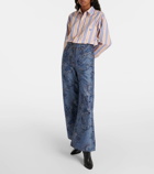 Etro Paisley jacquard wide-leg jeans