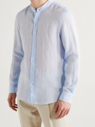 Brunello Cucinelli - Grandad-Collar Linen Shirt - Blue