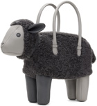 Thom Browne Gray Shearling Wool Sheep Tote