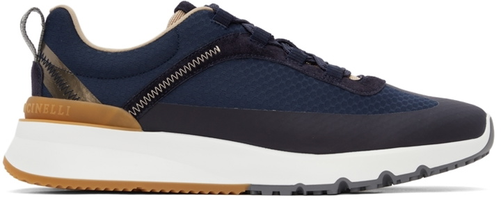 Photo: Brunello Cucinelli Navy Technical Active Sneakers
