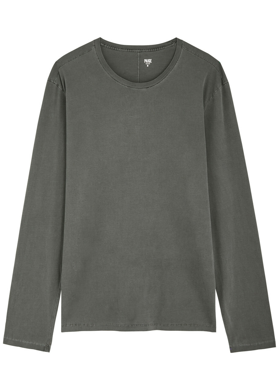 Paige Enzo Long-sleeve Cotton top Dark Grey