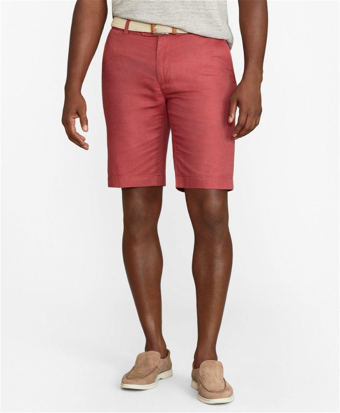 Photo: Brooks Brothers Men's Linen and Cotton Bermuda Shorts | Burnt Red