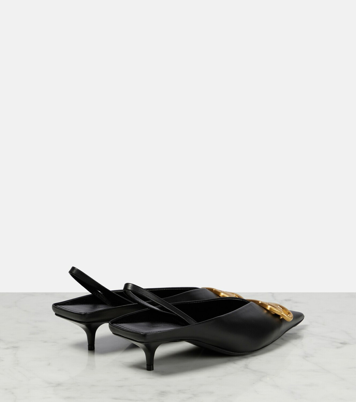 Balenciaga - Square Knife BB slingback mules Balenciaga