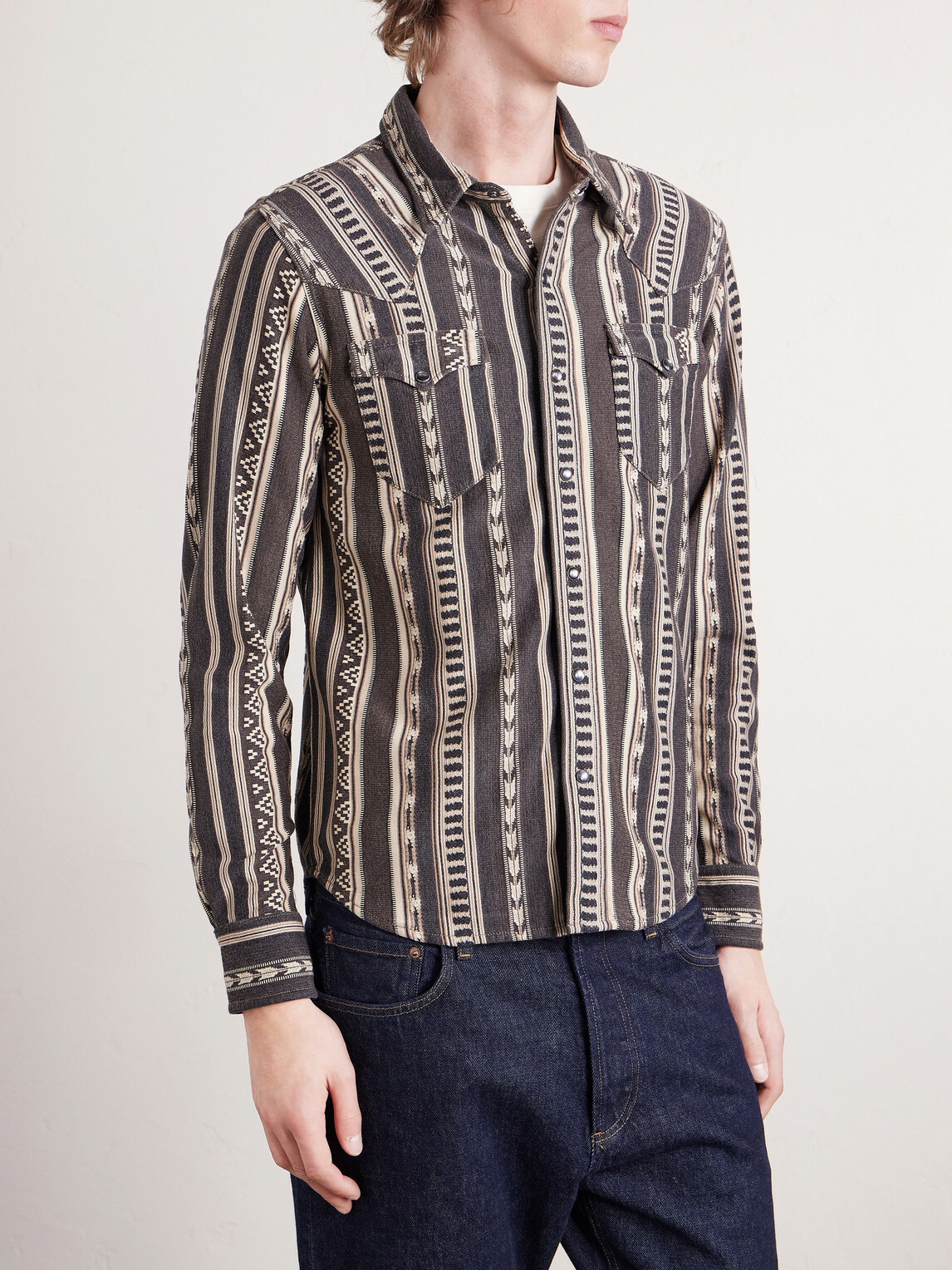 RRL - Cotton-Jacquard Overshirt - Brown