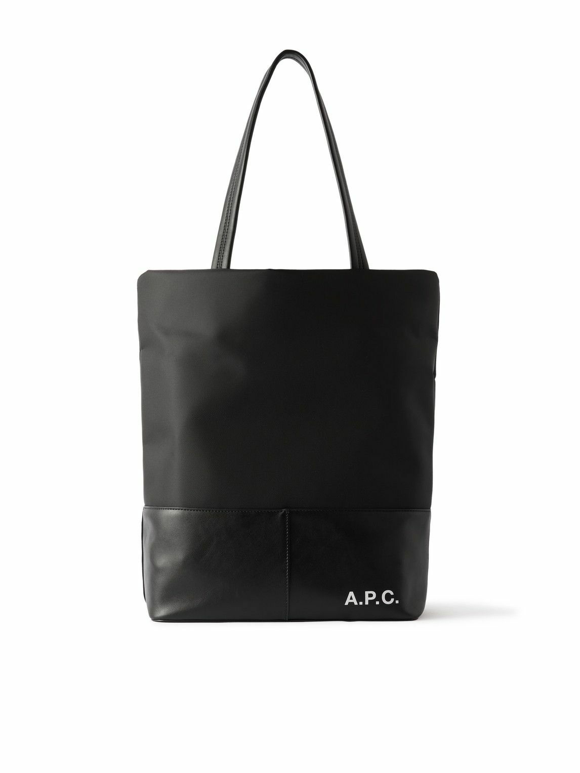 Photo: A.P.C. - Camden Logo-Print Faux Leather-Trimmed Shell Tote