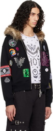 Chopova Lowena Black Fuz Zip Hoodie