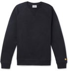 Carhartt WIP - Chase Logo-Embroidered Fleece-Back Cotton-Blend Jersey Sweatshirt - Men - Navy