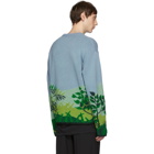 Kenzo Blue Hand-Embroidered Memento Sweater