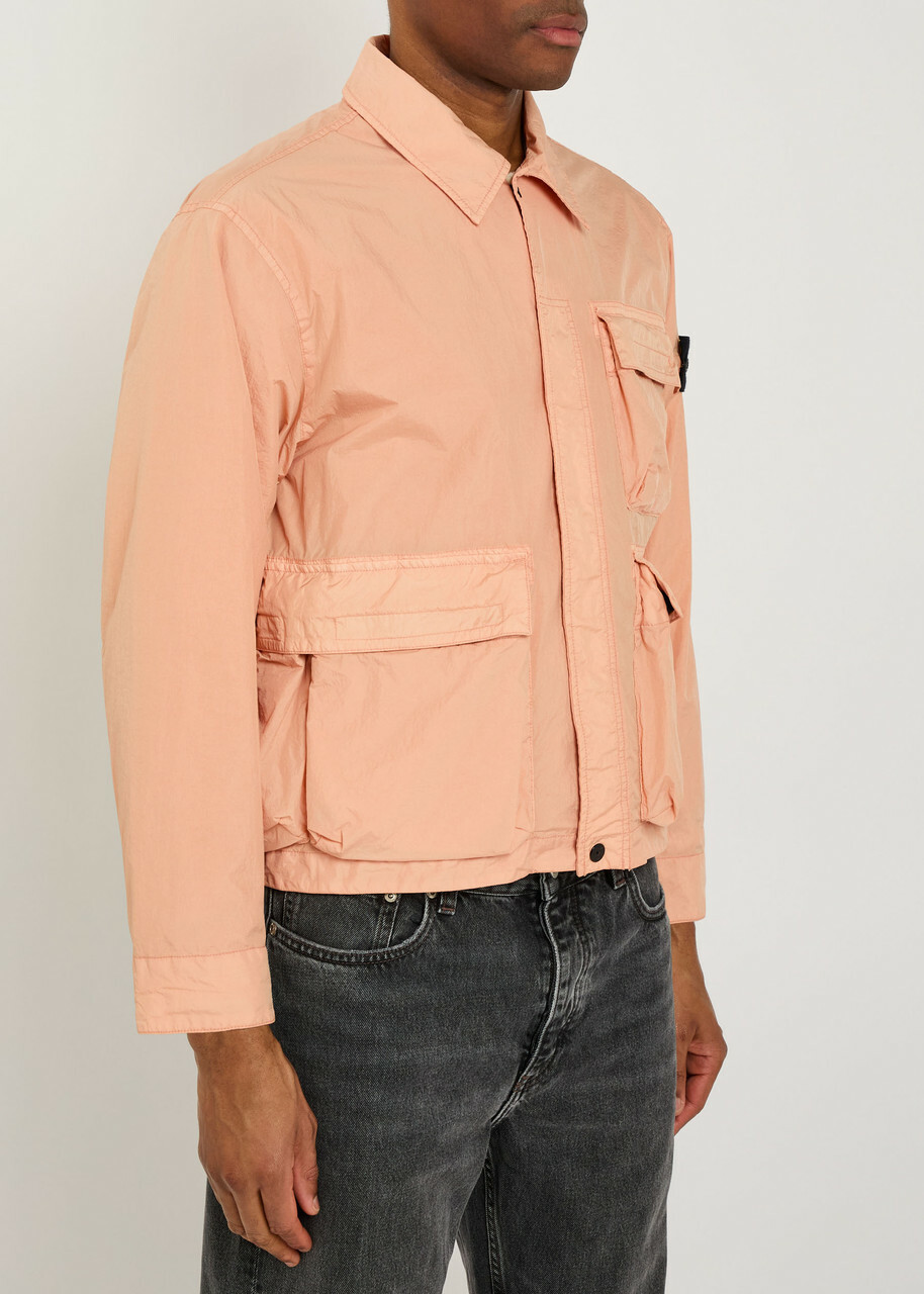 Stone Island Crinkled Shell Jacket Pink
