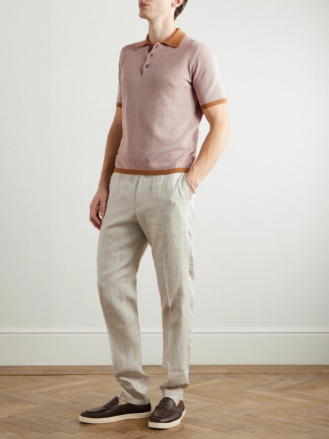 Kingsman - Birdseye Cotton Polo Shirt - Brown