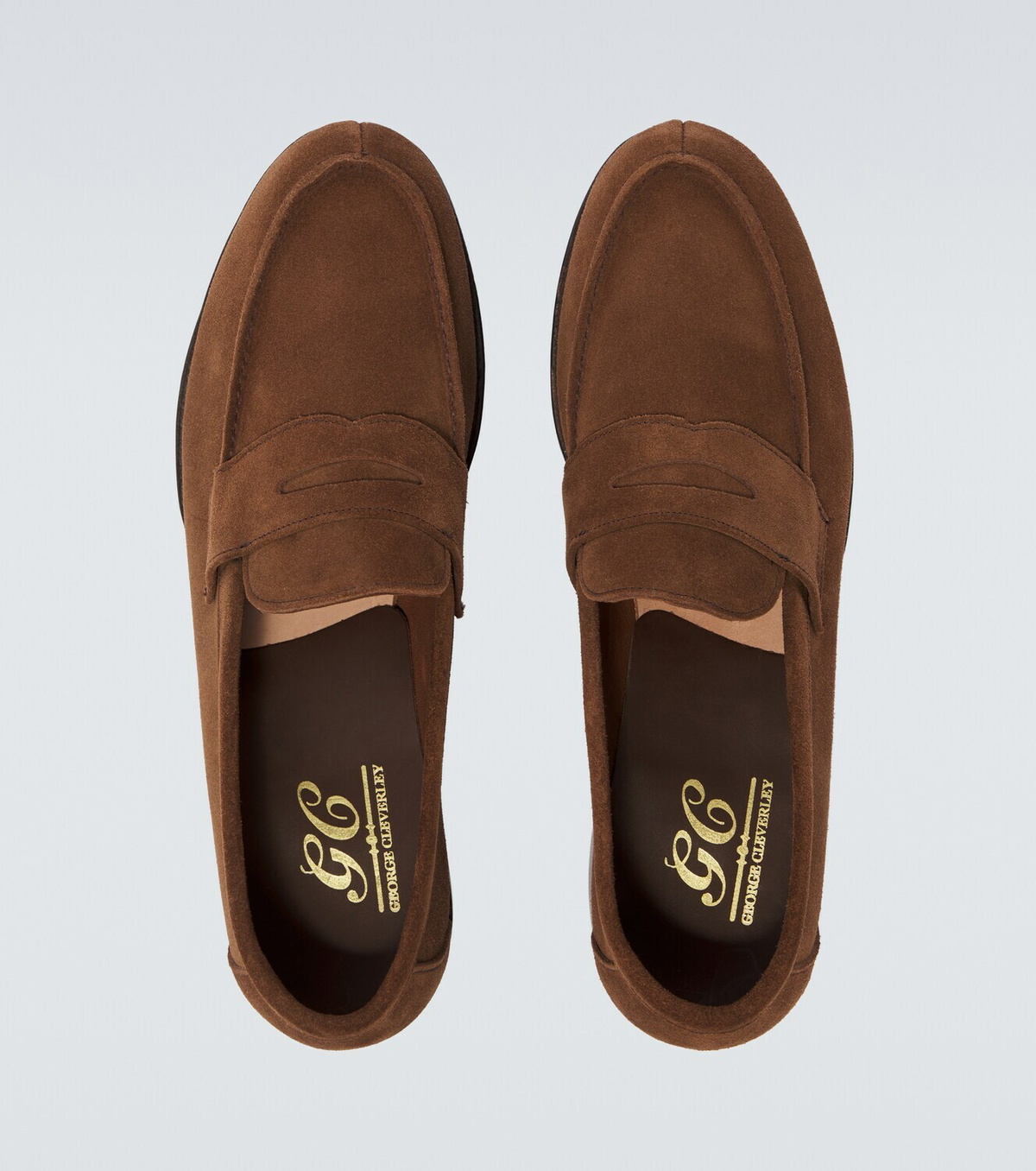 George Cleverley Cannes suede penny loafers