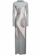 ACNE STUDIOS Printed Jersey Hooded Long Dress