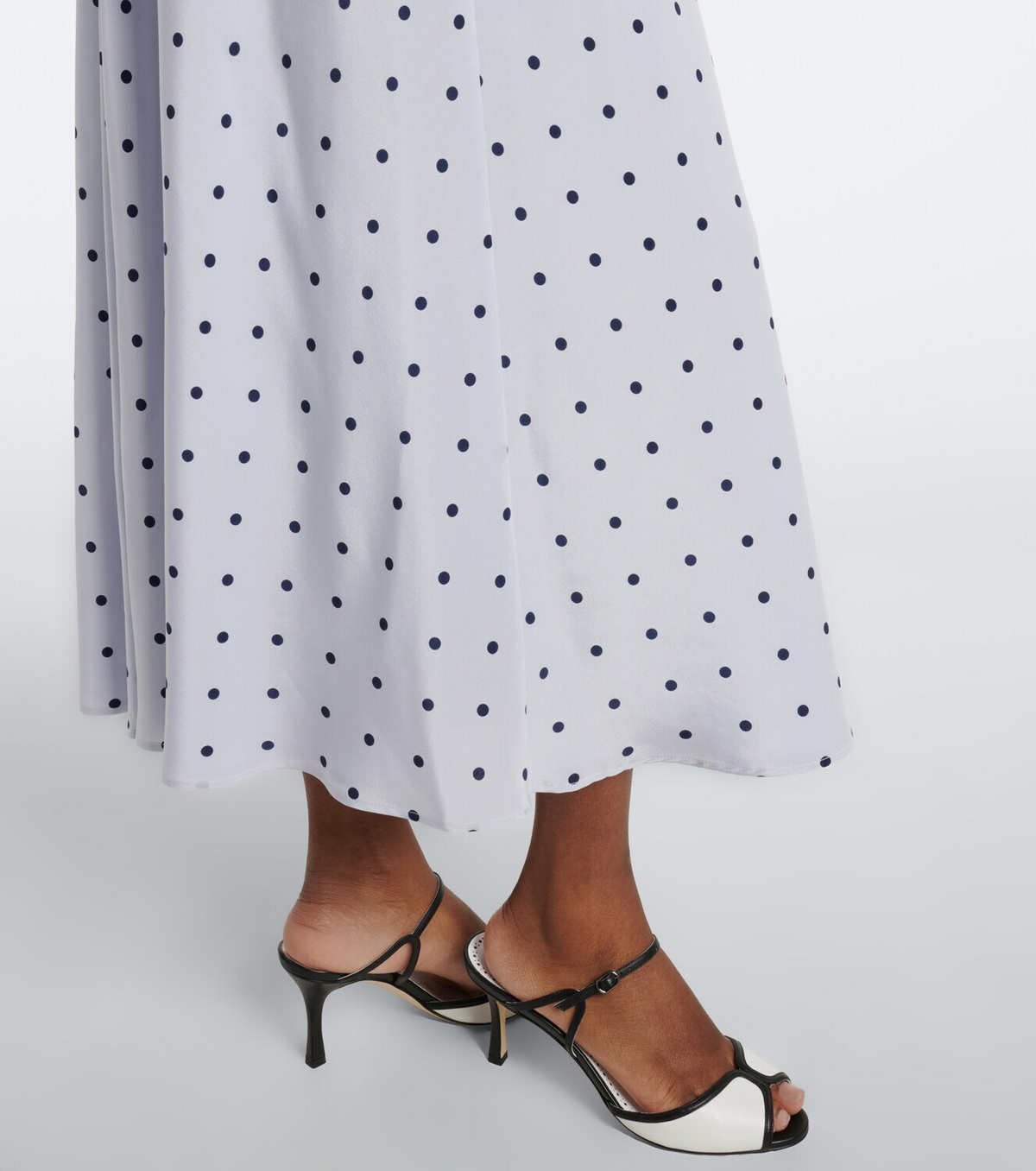 Alessandra Rich Belted polka-dot halterneck silk midi dress