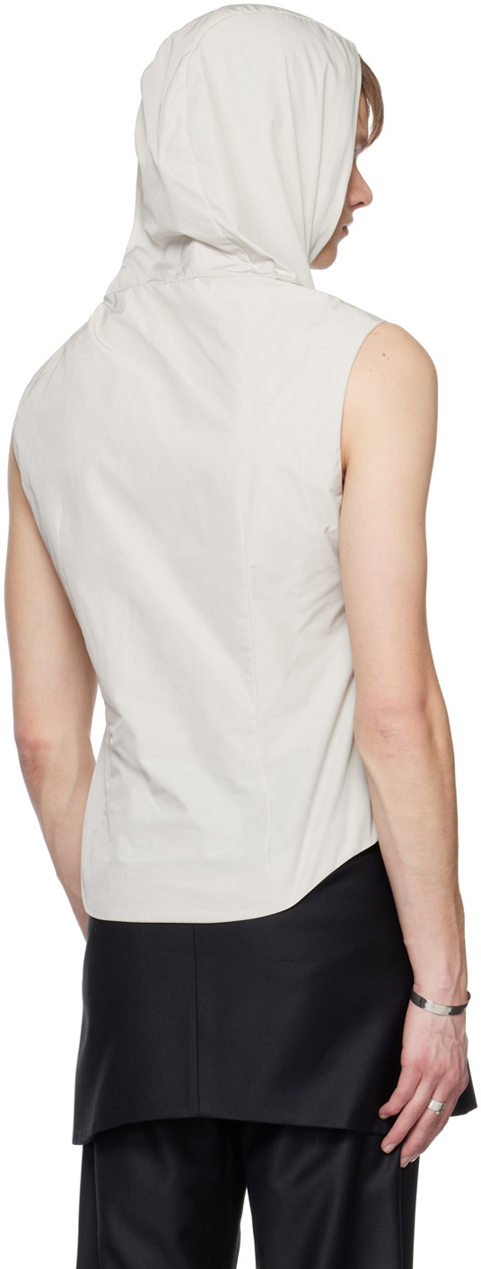 AARON ESH Off-White Hooded Vest