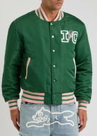 Ice Cream Logo Satin-shell Varsity Jacket Green