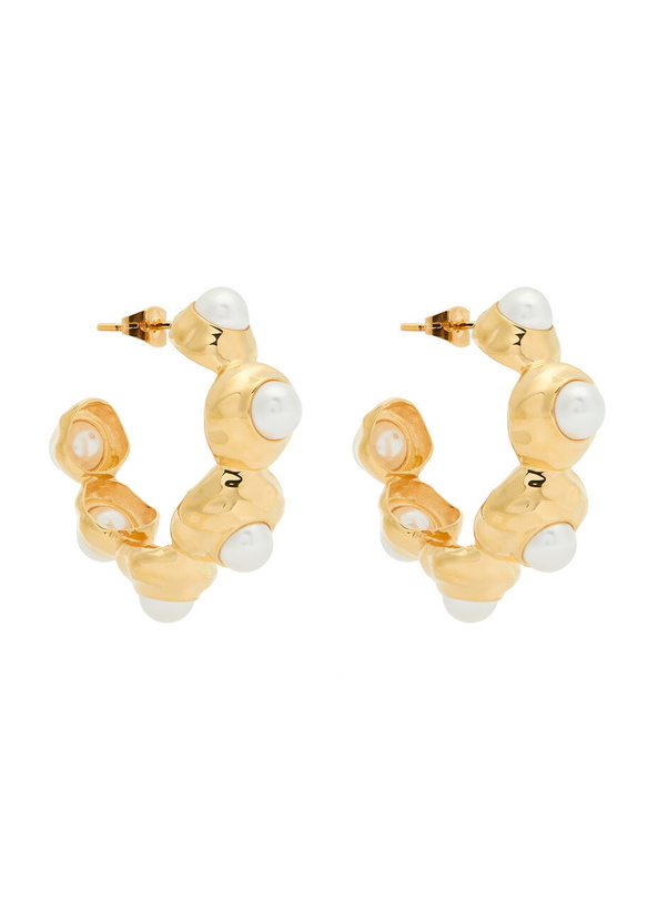Photo: Joanna Laura Constantine Statement 18kt Gold-plated Hoop Earrings - One Size