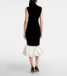 Rasario Velvet and satin midi dress