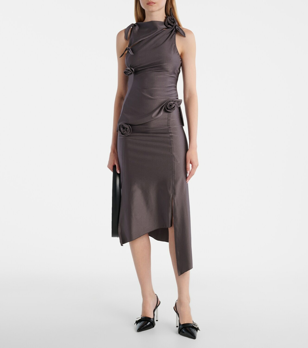 Coperni Floral-appliqué satin top