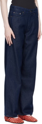 rag & bone Navy Logan Wide-Leg Jeans