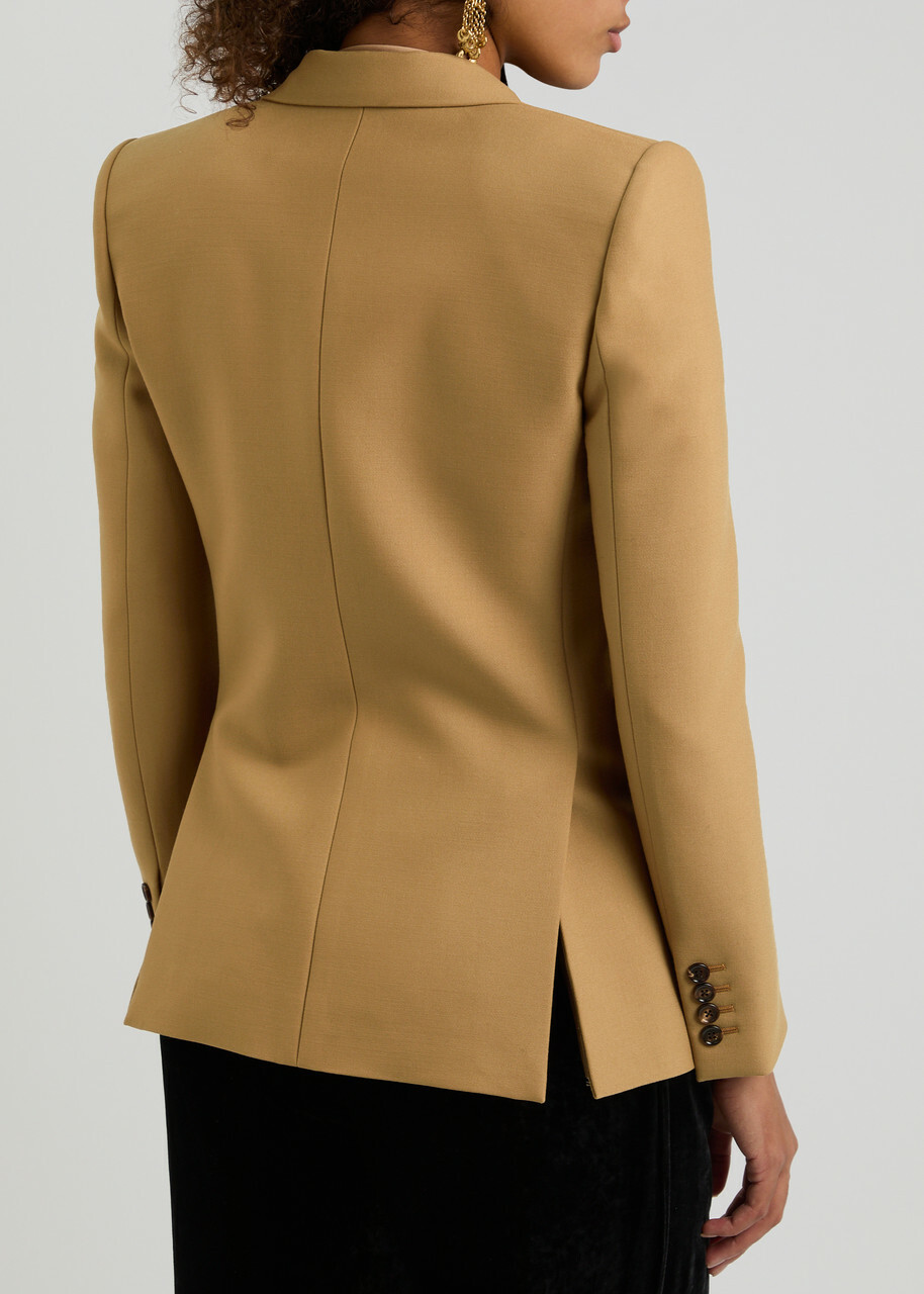 Chloe Double-breasted Wool Blazer Beige