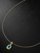 42 Suns - Small 14-Karat Gold Blue Topaz Pendant Necklace