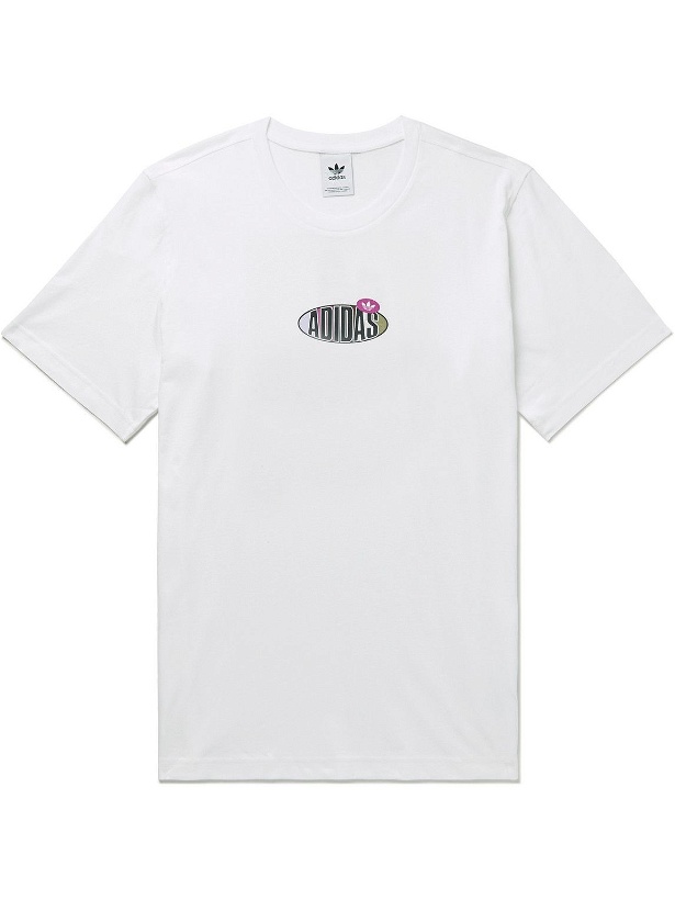 Photo: adidas Originals - Area 33 Logo-Print Cotton-Jersey T-Shirt - White