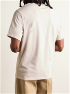 AMI PARIS - Logo-Embossed Cotton-Jersey T-Shirt - Neutrals