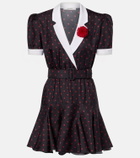 Rodarte Printed silk twill minidress