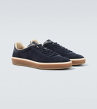 Loro Piana Tennis leather-trimmed suede sneakers