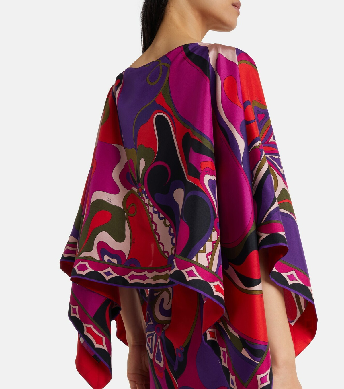 Pucci Orchidee silk slip dress and cape set