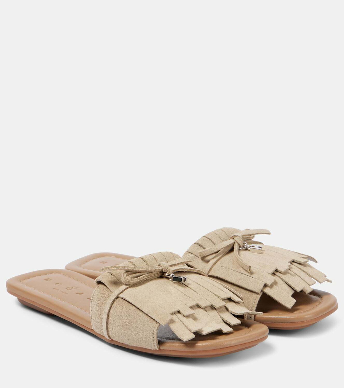 Hogan H685 fringed suede slides