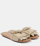 Hogan H685 fringed suede slides