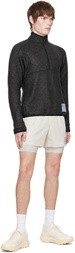 Satisfy Gray FuzzFleece AD Half-Zip Sweater