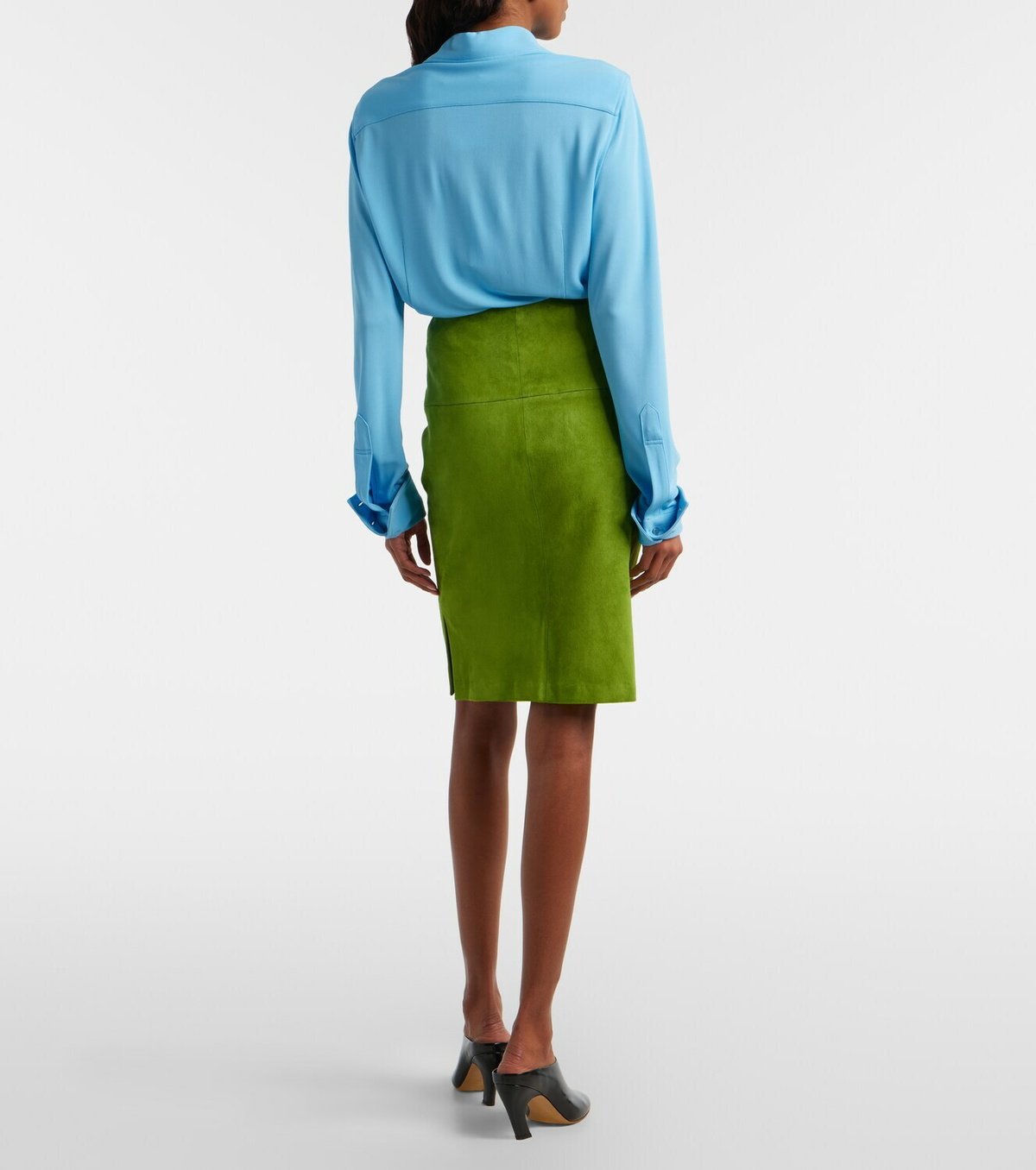 Stouls Gin suede midi skirt