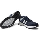 Junya Watanabe - New Balance 990 V5 Suede and Mesh Sneakers - Blue