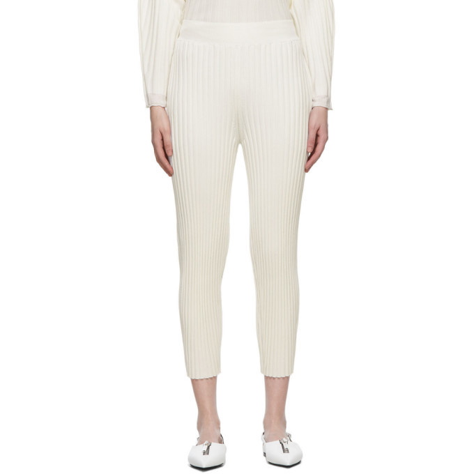 Photo: Stella McCartney White Wool Ribbed Lounge Pants