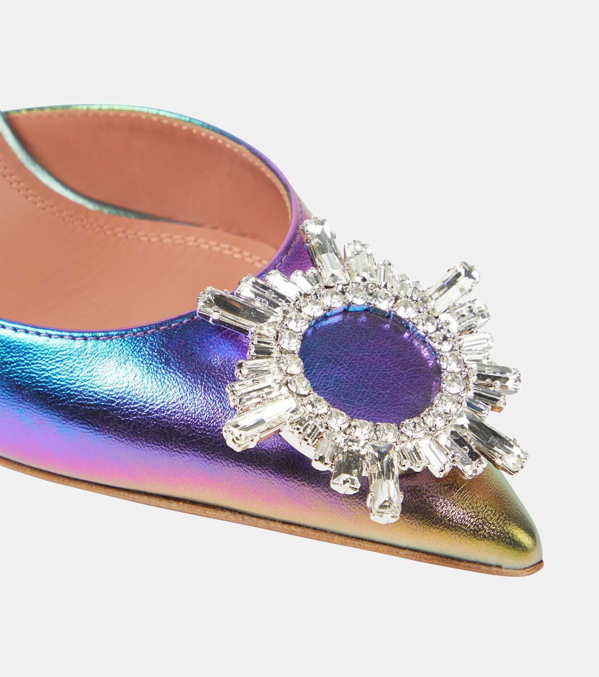 Amina Muaddi Begum embellished leather slingback pumps