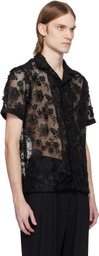 CMMN SWDN Black Duane Floral Mesh Shirt