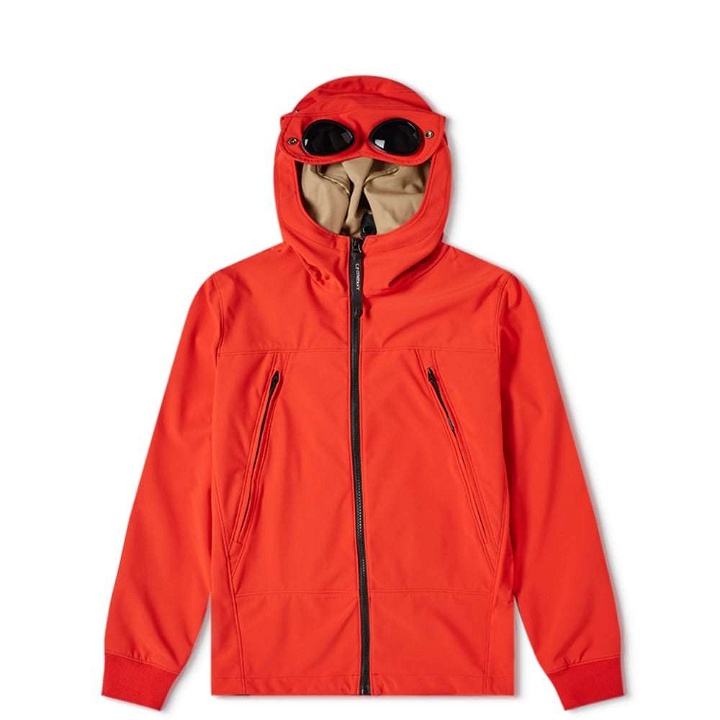Photo: C.P. Company Undersixteen Hooded Goggle Soft Shell Jacket Red