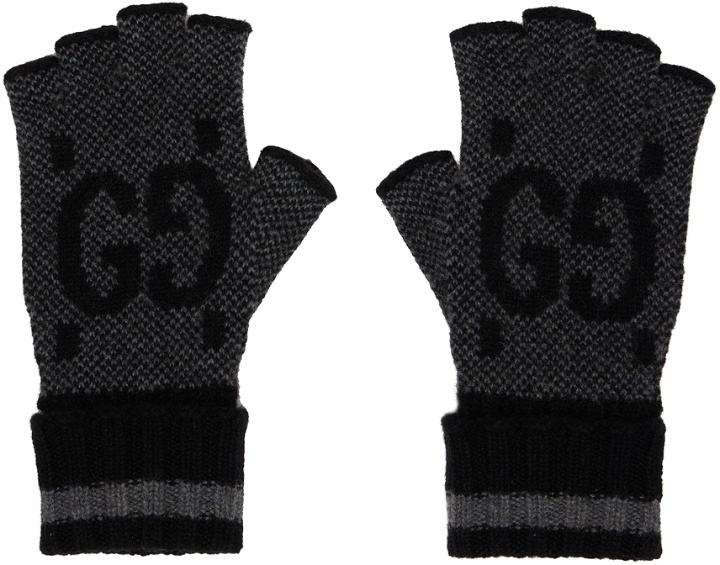 Photo: Gucci Black GG Fingerless Gloves
